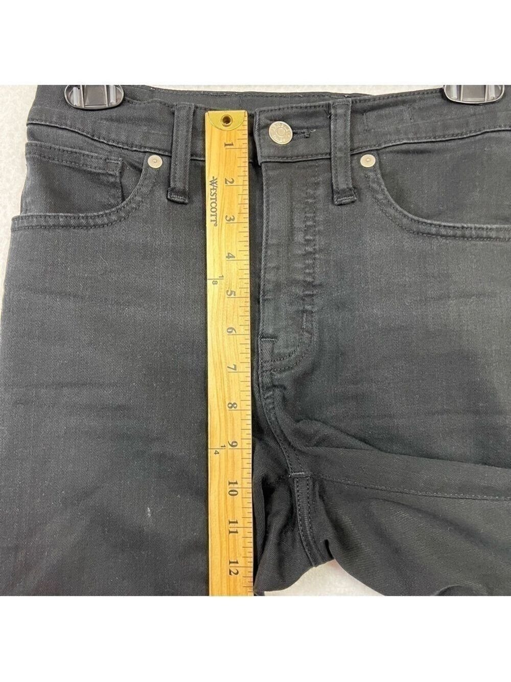 Madewell 9" Mid rise Skinny Jeans Stretch Boho Sz 27 Black - Picture 11 of 15